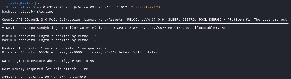 Ejemplo de cracking con un conjunto personalizado