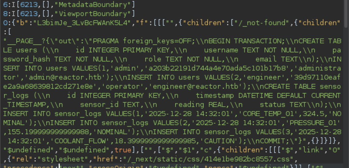 Extracción de datos en reactor.db