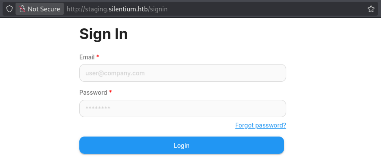 htb silentium flowise login