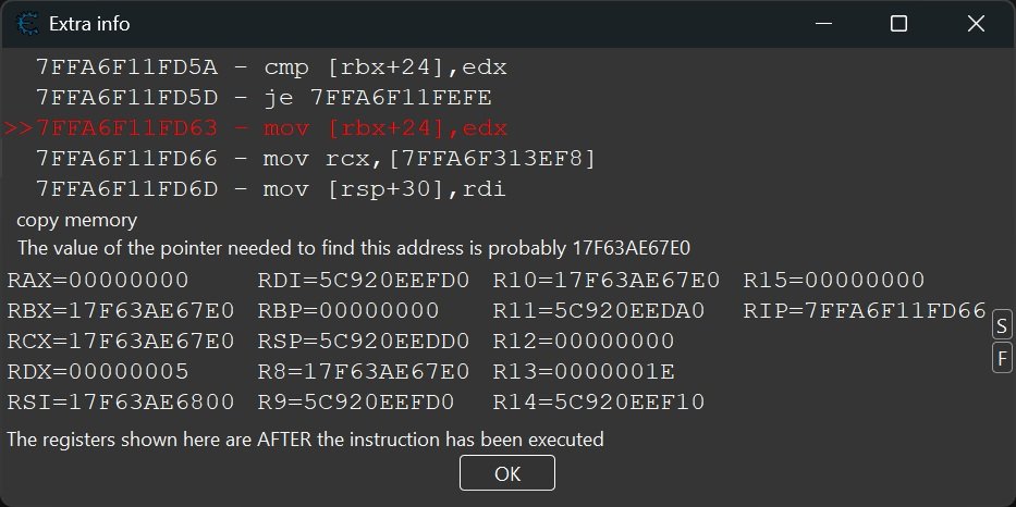 Cheat Engine, 17F63AE6804 Más Información
