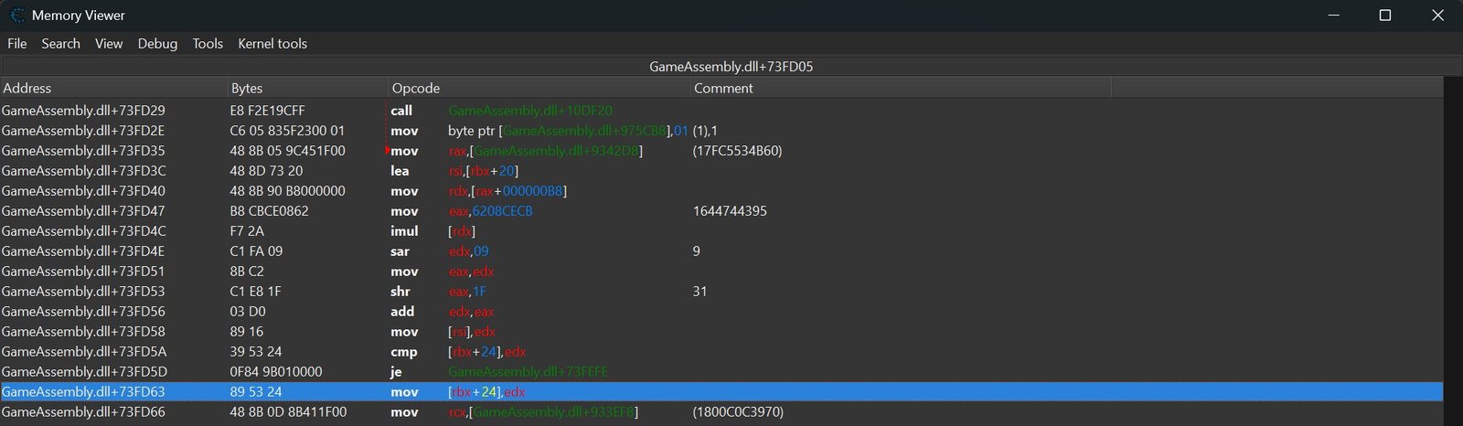 Cheat Engine, 17F63AE6804 Mostrar Desensamblador